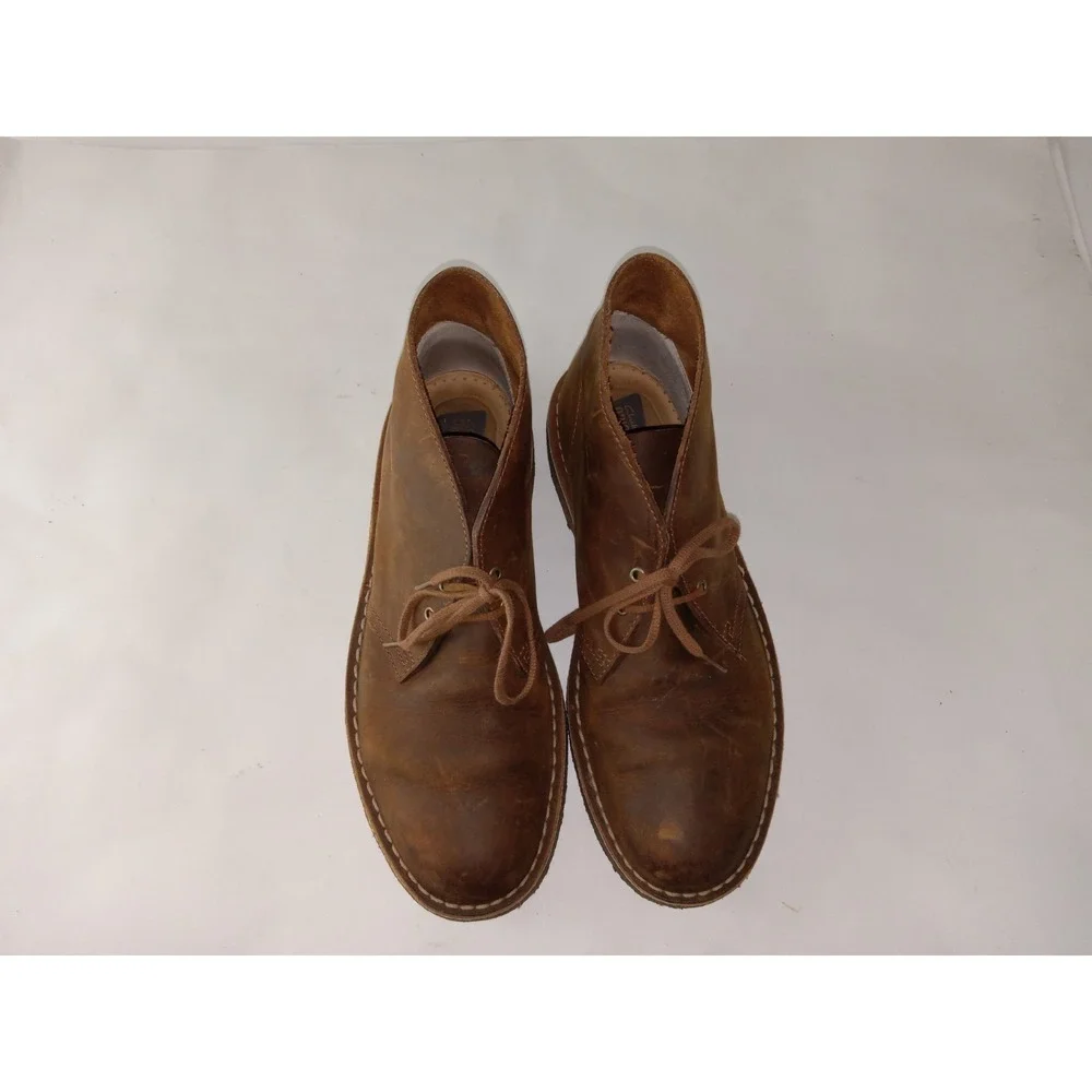 Clarks Collection Mens Size 9M Brown Leather Classic Desert Chukka Boots Shoe